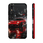 RX7 Phone Case Red, Night Drift JDM Sports Car Tough Cover, Gift