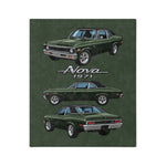 1971 Chevy Nova Illustration Velveteen Microfiber Blanket | Classic Muscle Car