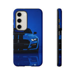 Blue Mustang Art Phone Case, GT500 American Muscle Car Tough Cover for Men