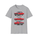 Red 1965 GTO Car Illustration T-Shirt | Classic Muscle Car Trio Tee