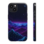 Retro Neon Mountains Phone Case | Vaporwave Galaxy Landscape