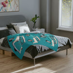 1955 Nomad Turquoise Microfiber Throw Blanket Classic Wagon Car Gift