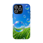 Bubbles Over Grass phone case | Tough Cover