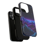 Retro Neon Mountains Phone Case | Vaporwave Galaxy Landscape