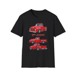 Red 1955 F100 Vintage Truck T-Shirt | Classic Trio Pickup Design
