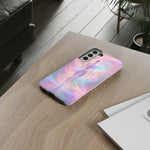Pastel Aura Phone Case, Swirling Silhouette 3D Cover, Gift
