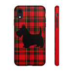 Scottish Terrier Silhouette Plaid Art Tough Phone Case