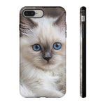 Ragdoll Kitten Phone Case, Blue Eyes Macro Portrait Cover, Gift