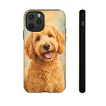 Goldendoodle Fluffy Curls Portrait Art Tough Phone Case