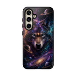 Cosmic Wolf Phone Case, Galaxy Nebula Portrait Tough Cover, Gift