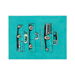 1964 C10 Custom Pickup Blanket | Vintage Teal Truck Microfiber Throw