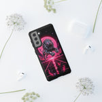 Chrome Lion Phone Case, Neon Grid Katakana Pride Tough Cover