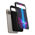 Neon Waterfall Jungle Night Vaporwave Art Tough Phone Case