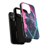 Anime Girl Phone Case Teal, Neon Kanji Calm Gradient Tough Cover
