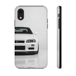White Skyline Phone Case, R34 GTR 90s JDM Legend Tough Cover for Men, Gift