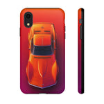 C3 Corvette Phone Case, Orange Top-Down Duotone Gradient Cover
