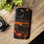 Orange Cuda Phone Case, Rainy City Night Muscle Car Tough Cover