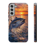 Bluefin Tuna Leaping at Sunset Fishing phone case | Tough Cover