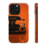 Orange Mustang Art Phone Case, GT500 American Muscle Car Tough Cover for Male