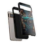 Vintage Teal 1957 Bel Air Classic Car Tough Case | Retro Rainy City Phone Cover