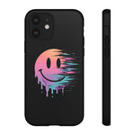 Melting Glitch Smiley Face Phone Case Trippy Tough Case