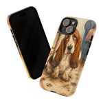 Guilty Basset Hound Phone Case, Muddy Watercolor Art Cover
