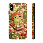 Cute Kawaii Frog Phone Case Strawberry Picnic Tough Cover Gift Art