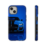 Blue Mustang Art Phone Case, GT500 American Muscle Car Tough Cover for Men