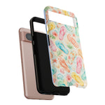Watercolor Flip Flops pattern Tough Case | Beach Shells Phone Cover