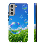 Bubbles Over Grass phone case | Tough Cover