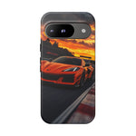 Orange C8 Z06 Flat Plane V8 Speed Art Tough Phone Case