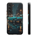 Vintage Teal 1957 Bel Air Classic Car Tough Case | Retro Rainy City Phone Cover