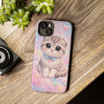 Scottish Fold Cat Kawaii Cute Portrait Art Tough Phone Case