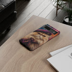 Persian Cat Beret Portrait Tough Phone Case - Painterly