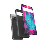 Neon Flamingo Pool Vaporwave Art Tough Phone Case