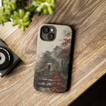 Autumn Temple Steps phone case | Japanese watercolor landscape cover