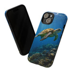Sea Turtle Reef Phone Case, Coral Ocean Dappled Sunlight Tough Cover