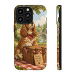 Cocker Spaniel Picnic Scene phone case | vintage dog art