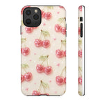 Pink Cherry Pattern Phone Case | Cute Retro Fruit Design