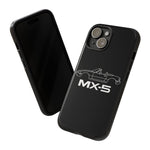 MX-5 Miata White Side Silhouette Tough Phone Case Cover Gift