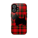 Scottish Terrier Silhouette Plaid Art Tough Phone Case
