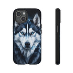 Siberian Husky Geometric Diamond Art Tough Phone Case