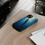 Barracuda Silhouette Phone Case, Sunlit Marine Art Tough Cover