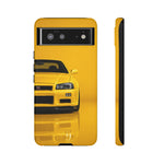 Yellow Skyline Phone Case, R34 GTR 90s JDM Legend Tough Cover for Men Gift