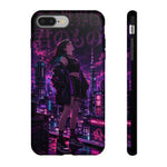 Anime Girl Neon City Tough Phone Case Cover Gift