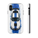 GT500 Phone Case, White Top-Down Painterly Stripe Cover, Gift