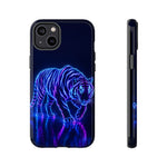 Neon Blue Tiger phone case | tough protective cover
