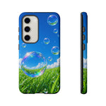 Bubbles Over Grass phone case | Tough Cover