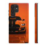 Orange Mustang Art Phone Case, GT500 American Muscle Car Tough Cover for Male