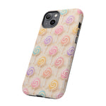 Pastel Swirl Lollipops Tough Case | Candy Pattern Phone Cover